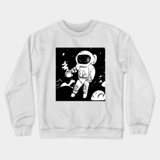 Sippin' Coffee in Space Man Crewneck Sweatshirt